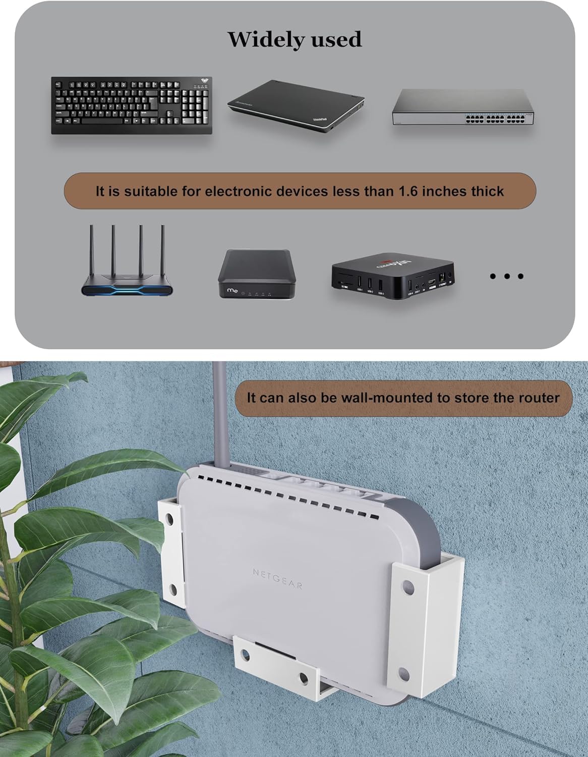 sciuU Under Desk & Wall Mount Holder Storage for Laptop Tablet Keyboard