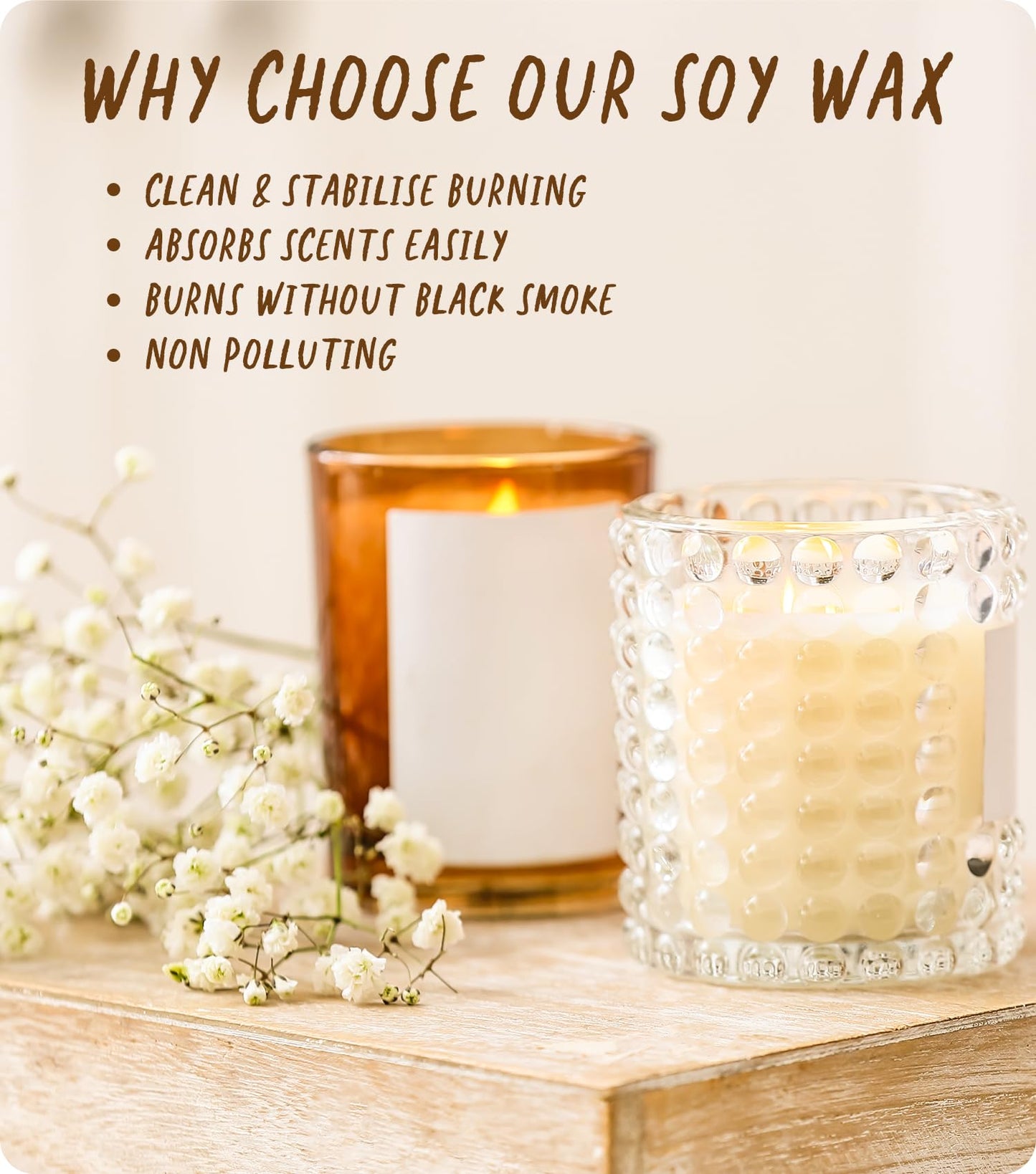 Soy Wax, BOYUJK Premium Natural Candle Wax, 100% Soy Wax for Candle Making from Organic Farm, No additives, Harmless and Pure (4KG)