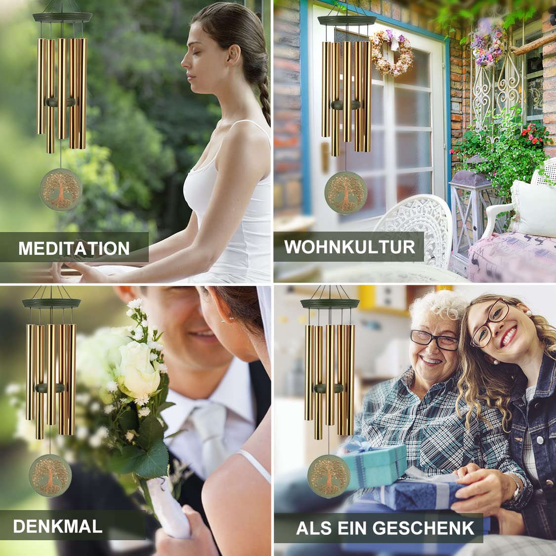 Astarin Large Memorial Wind Chimes, 36 Inches - Deep Tone for Garden, Sympathy Gift for Mother, Home Yard Decor