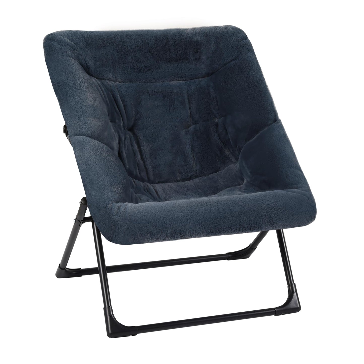Mordchil EU Armchair Saucer Chair, Comfy Faux-Fur Reading Chair for Bedroom, Oversized Accent Moon Chairs for Teens and Adults