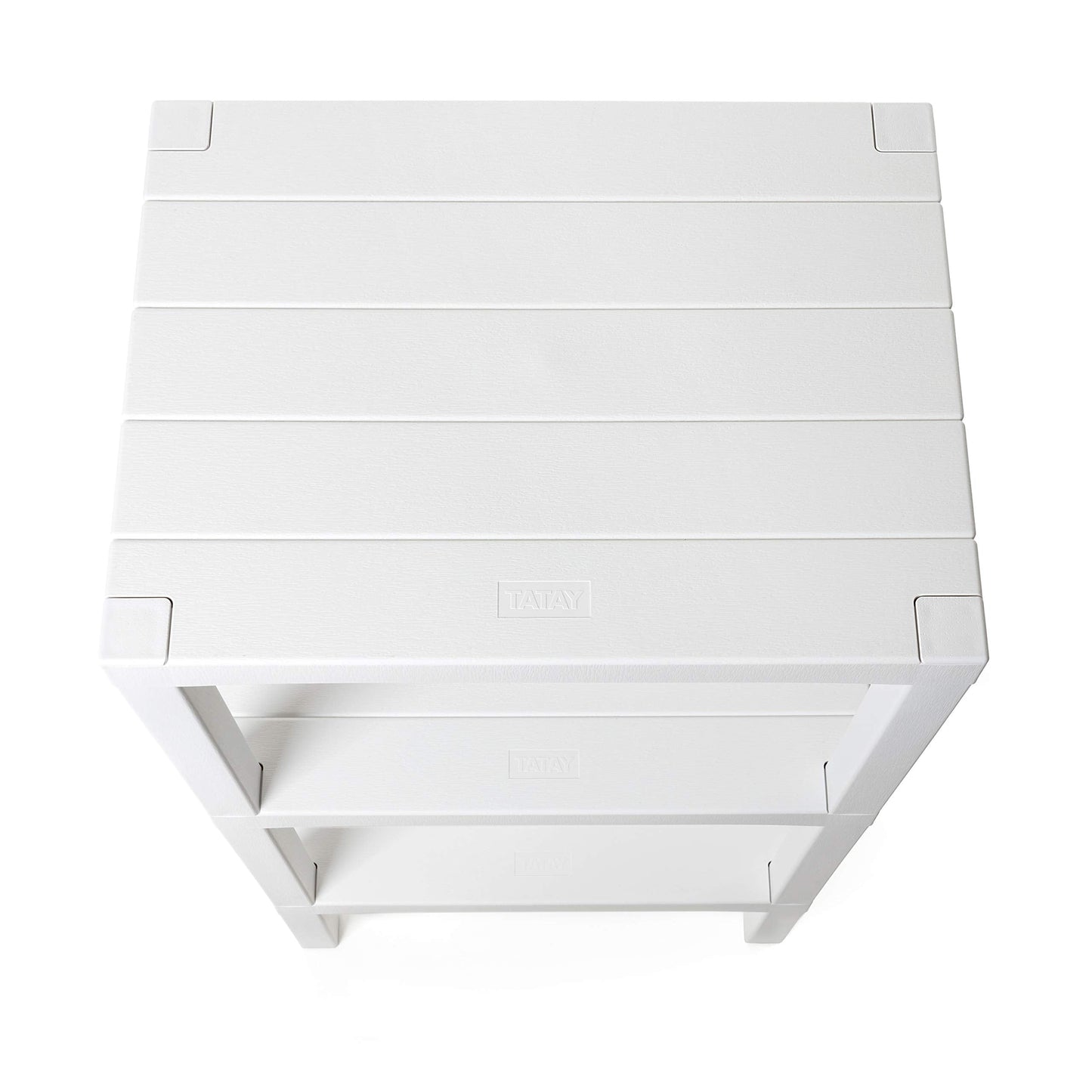 Tatay Lombok Shelf, 3 Shelves, Polypropylene, BPA Free, Wood effect, Non-Slip Bumpers, Max 10KG by Shelf, Easy Assembly, Measure 38x29x73.5 cm. White