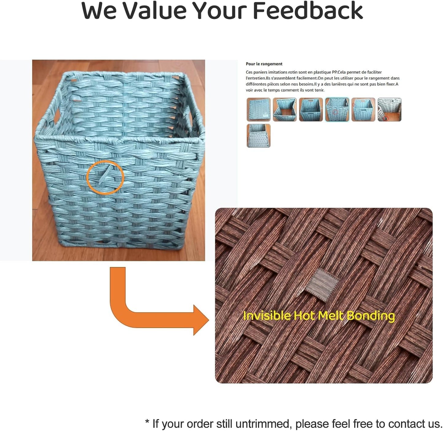 Mangata 25 cm Storage Cube Boxes for 27 cm Closet, Rattan Effect Storage Baskets, Wicker Woven Polyrattan Material Closet Organizer, 25x25x25 cm