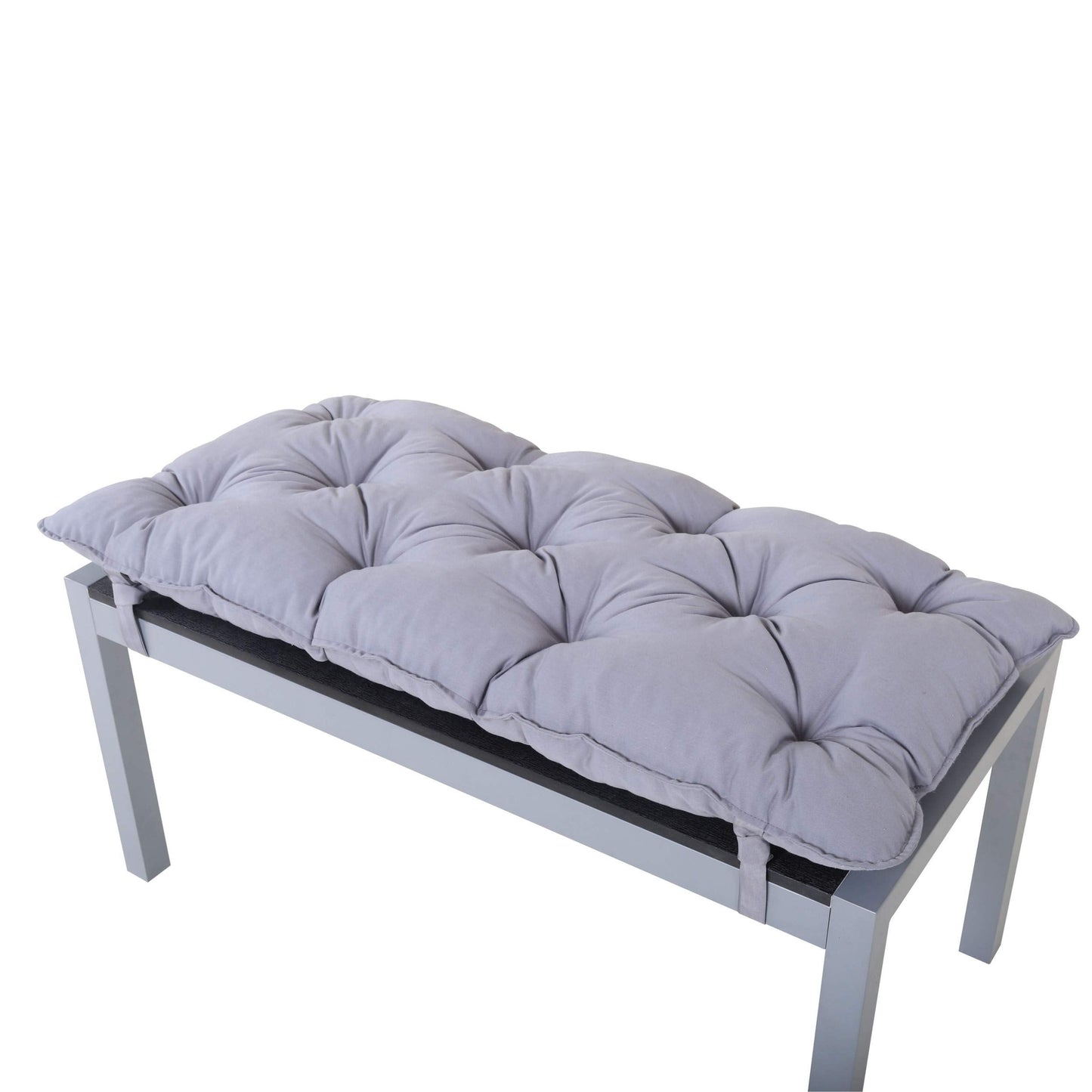 Chicreat Aluminium Bench with Polywood Surface and Cushion, Silver and Black, 100 x 50 x 45cm