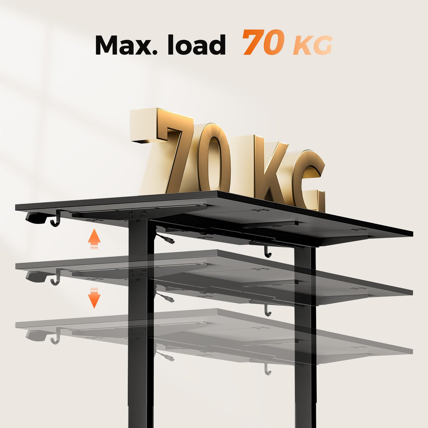 Agilestic Height Adjustable Electric Desk, 2 Memory Height, 140x80cm