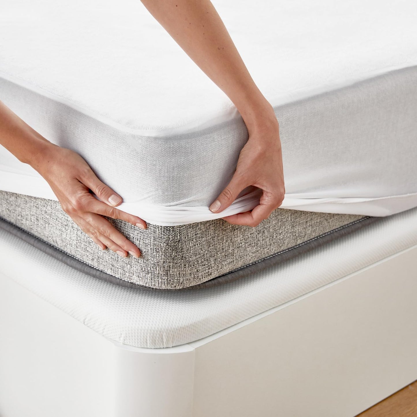 Pikolin Home PP05 Waterproof and Breathable Terry Mattress Protector 100% Cotton, white, 180 x 190/200 cm