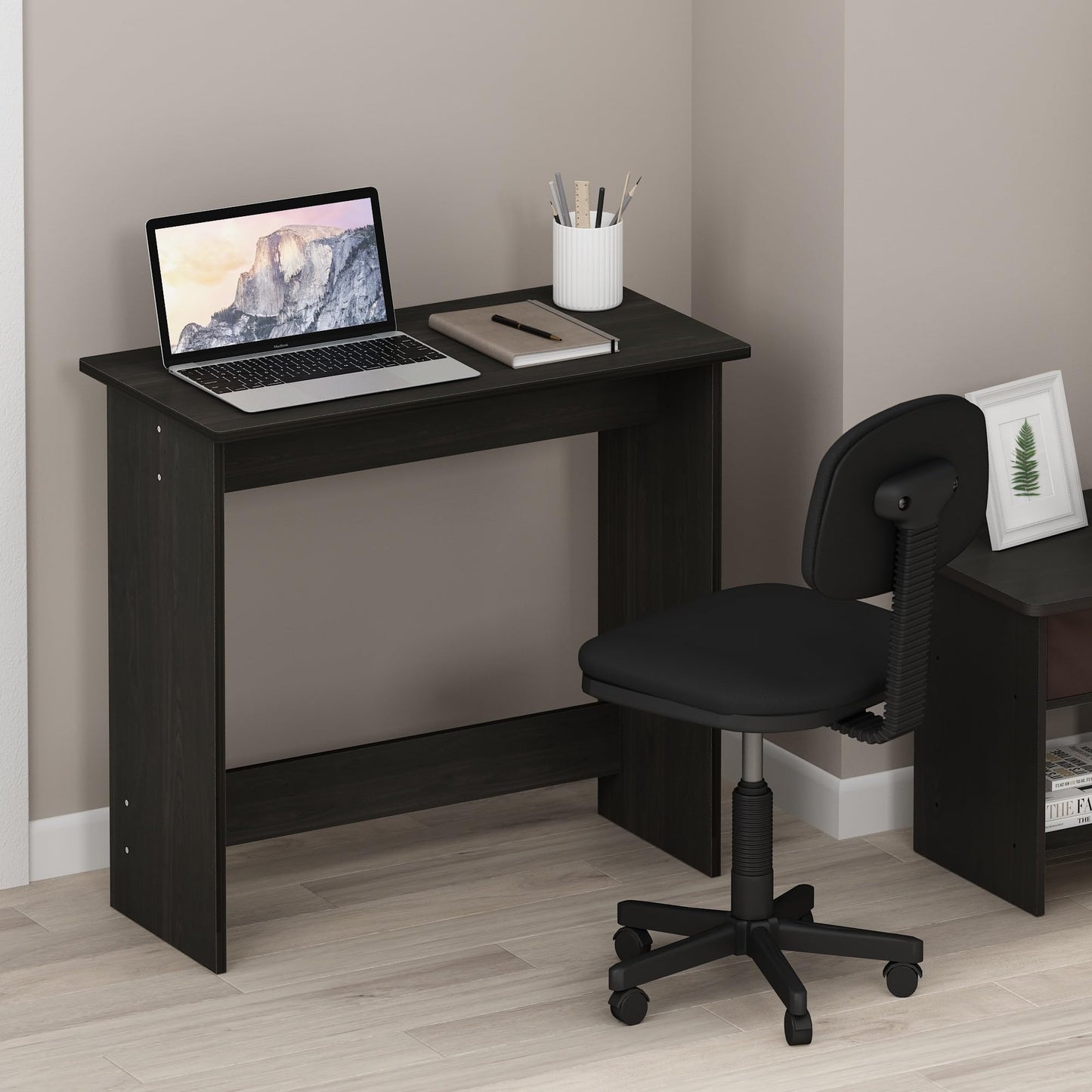 Furinno Simplistic Computer Desk, Study Desk, Writing Desk, Espresso, 39.1 (D) x 79.5 (W) x 75.7 (H) cm