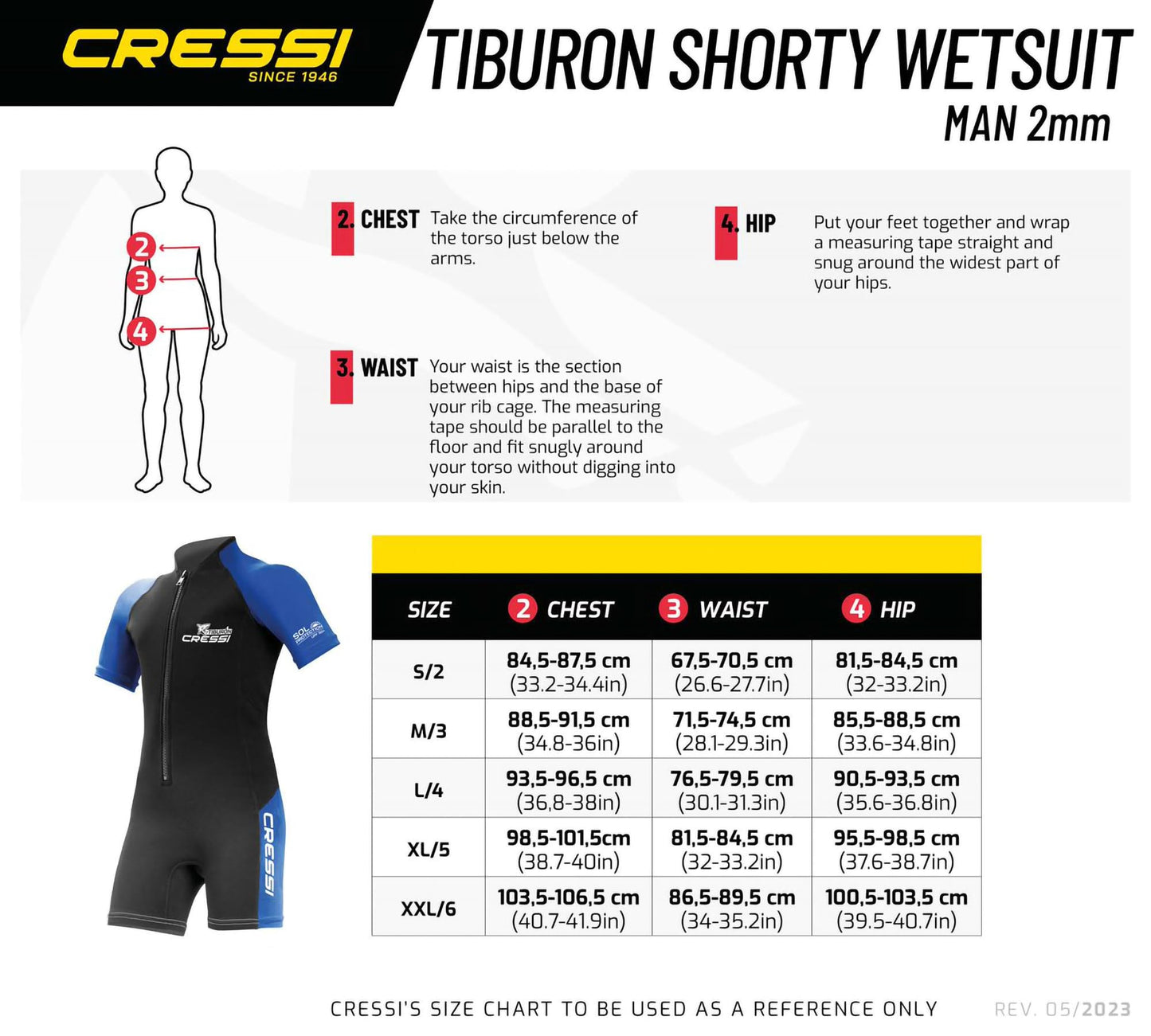 CRESSI Tiburon Man Shorty Wetsuit Black/Fluo Lime 2mm S/2 - Men's 2mm Neoprene and Elastane Shorty Wetsuit, YKK Front Zip, Black/Fluo Lime, S/2