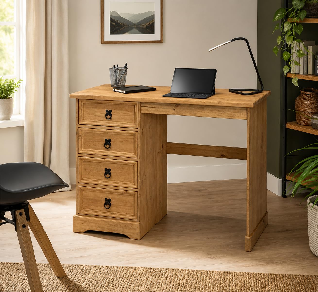 Mews Corona Dressing Table 4 Drawer Desk Computer Mexican Solid Pine