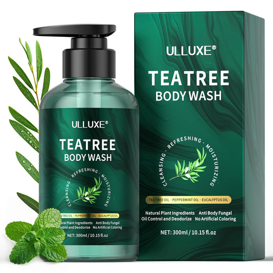 Tea Tree Body Wash - Anti Fungal Shower Gel for Back Acne, Athlete's Foot & Body Odor, Tea Tree Shower Gel with Peppermint Oil and Eucalyptus Oil,