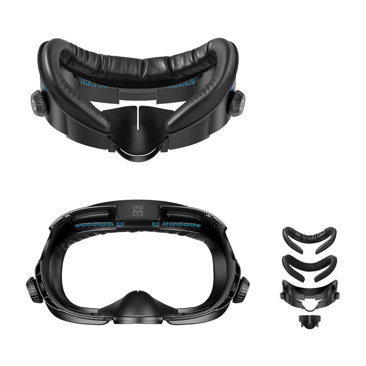 AMVR FC4 Upgraded Face Cover Pad Facial Interface Compatible with Meta/Oculus Quest 3 Accessories, with Knob Adjustable, with PU Face Cushion and