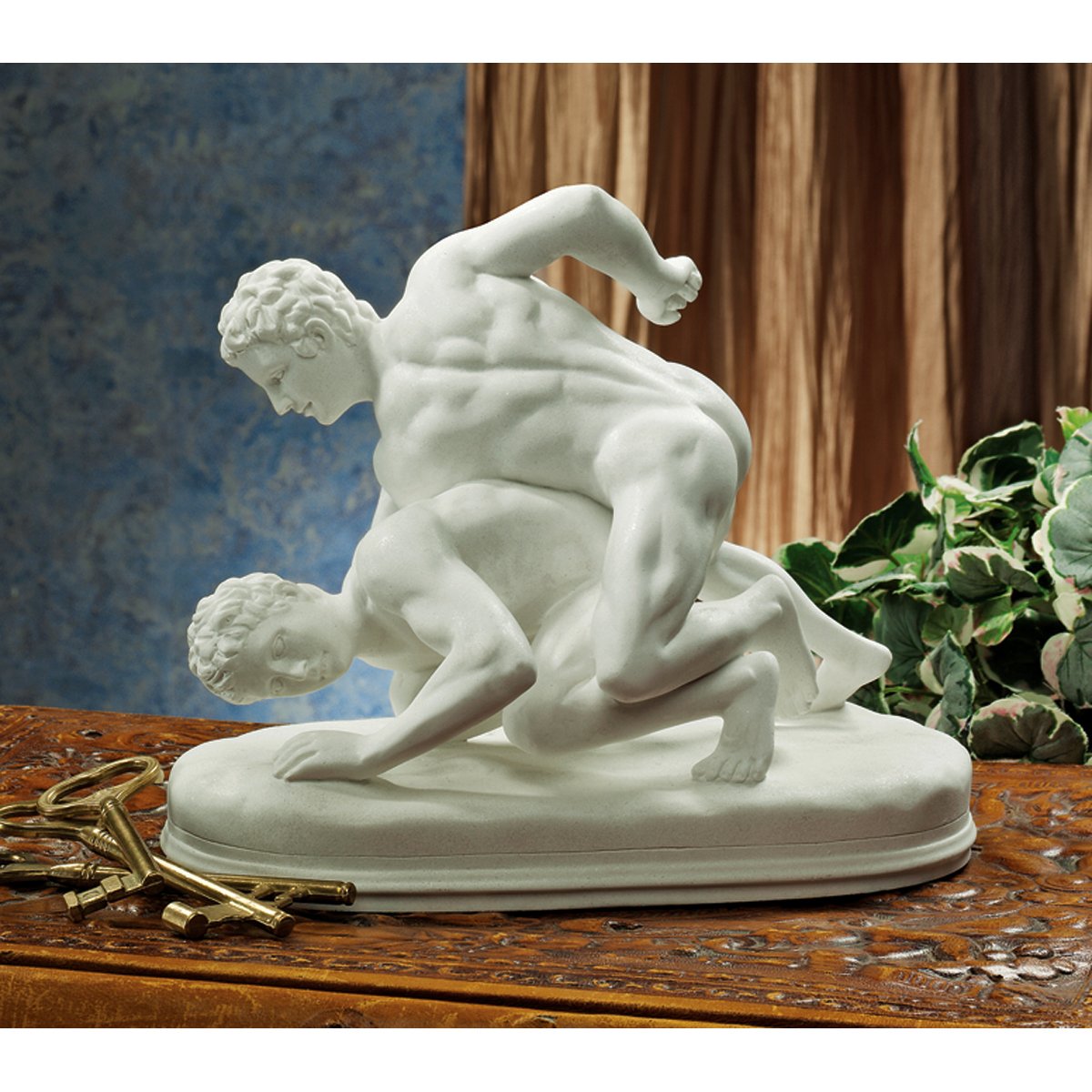 Design Toscano Hellenistic Greek Wrestlers Bonded Marble Statue