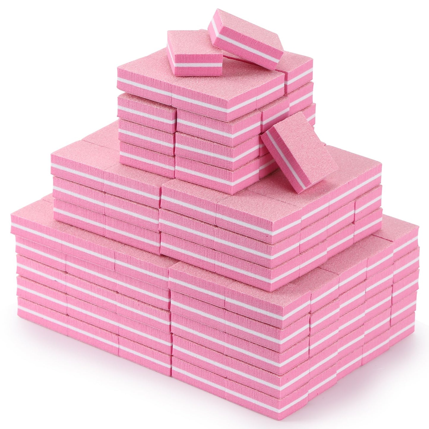 Nail Buffers 200 Pcs Mini Nail Buffer for Natural Nails 100/180 Grit Buffers for Nails Polishing(Pink)