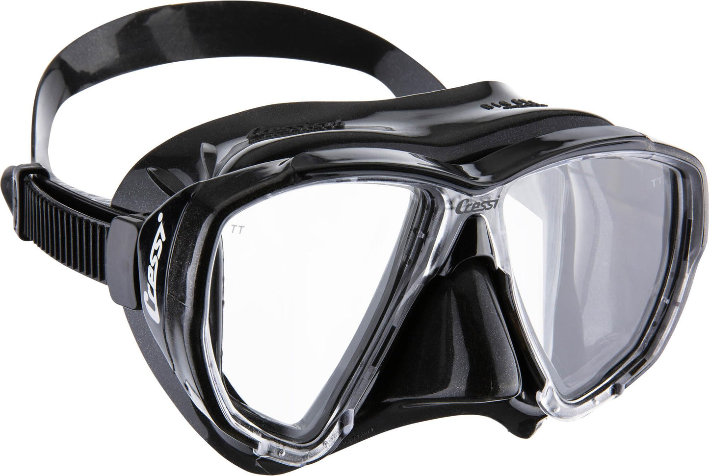 CRESSI Big Eyes+Alpha Ultra Dry Combo Black/Black - Combo Set Mask + Snorkel UD for Diving and Snorkelling, Black/Black, One Size, Adults