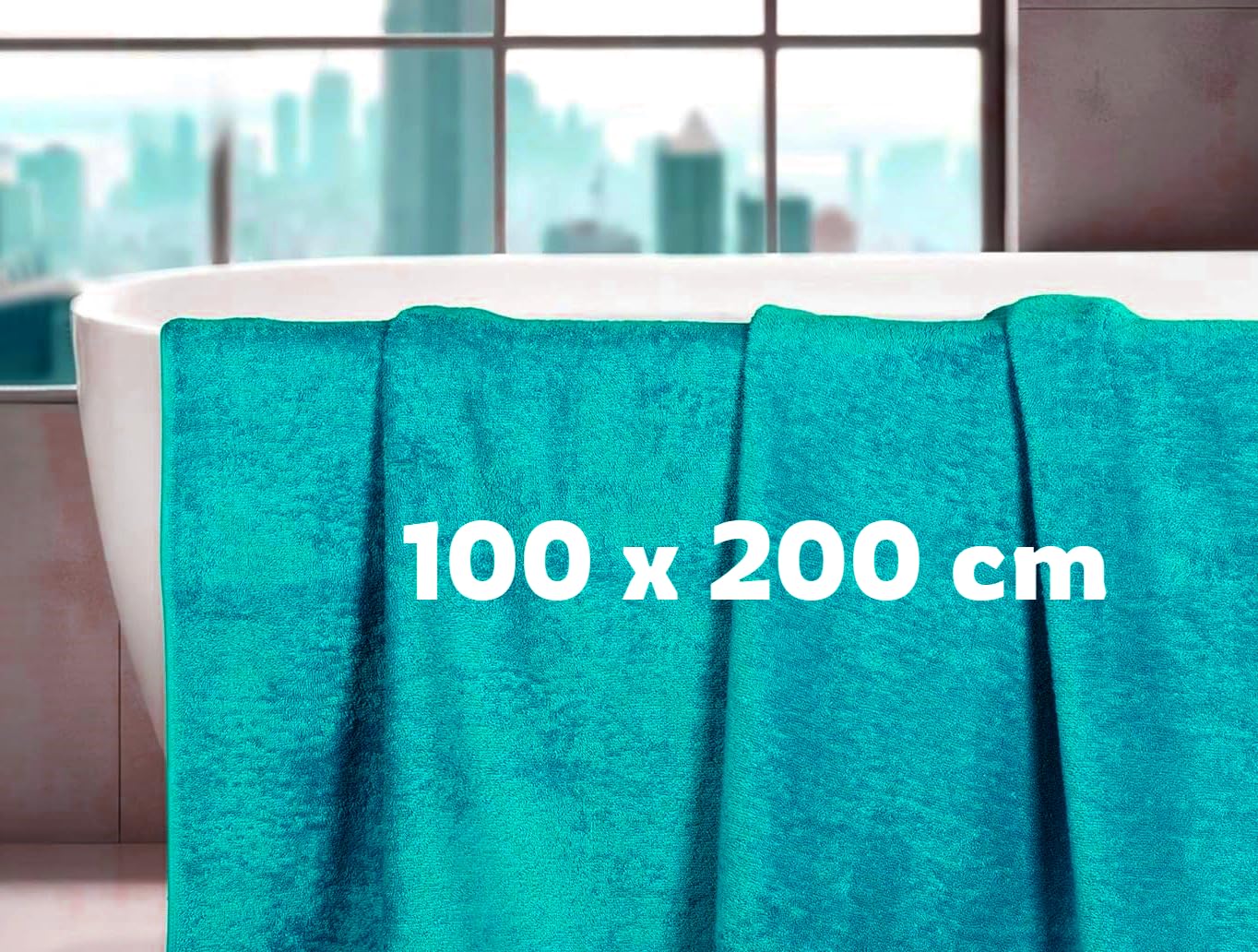 LoomTrove Pack of 2 Extra Large Jumbo Bath Sheets 100 x 200 cm 100% Egyptian Combed Cotton XL Towels Quick Dry Big Bath Sheet Super Soft Hotel