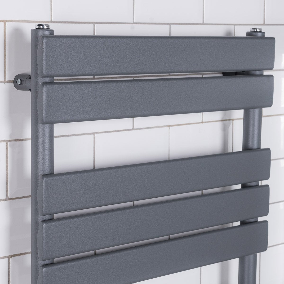 Warmehaus Flat Panel Heated Towel Rail Grey Anthracite Radiator 1800x600mm