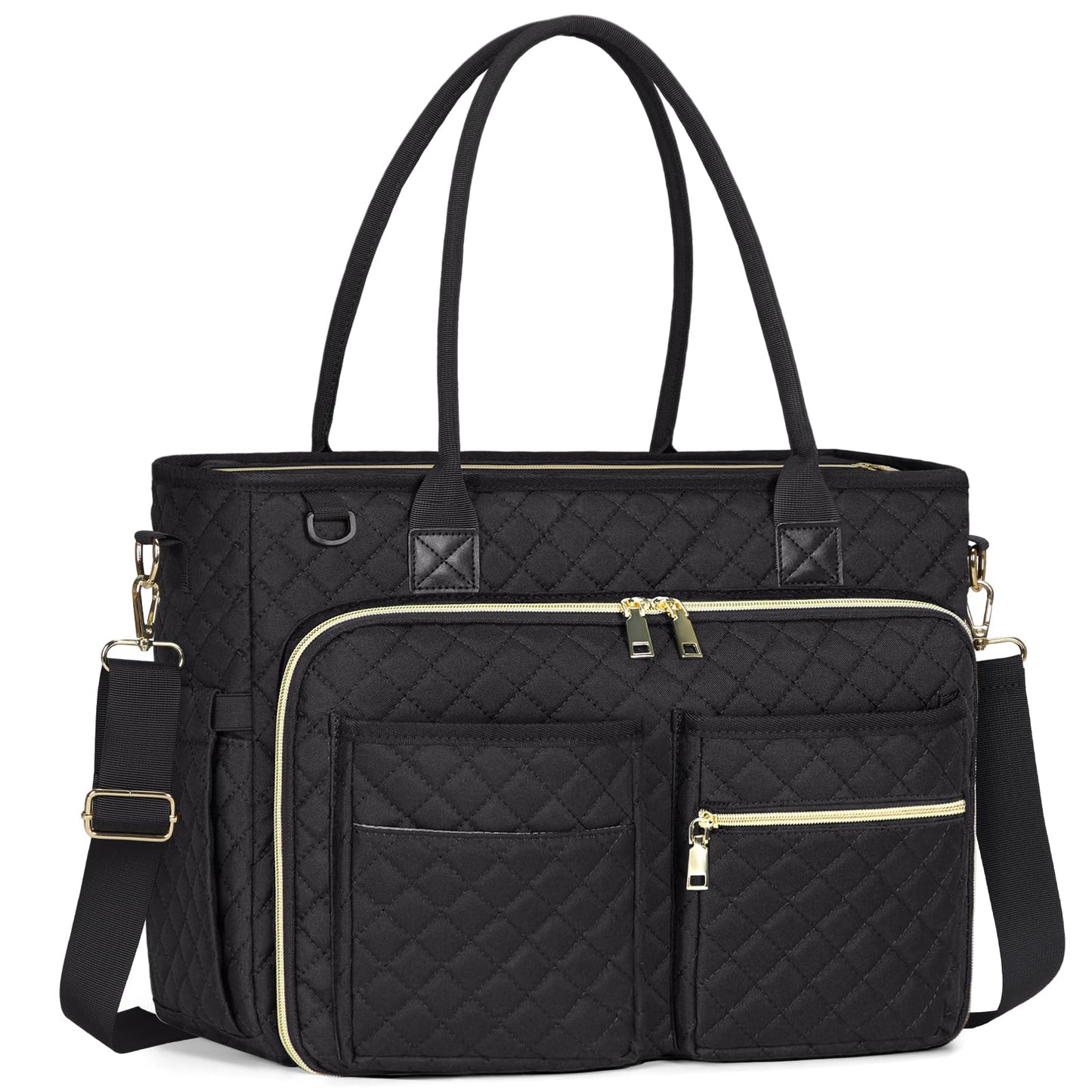 RAINSMORE Laptop Tote Bag for Women Teacher Work Bags 17.3 inch Nurse Bag Professional Computer Messenger with Insulated Pocket, Laptop Briefcase for