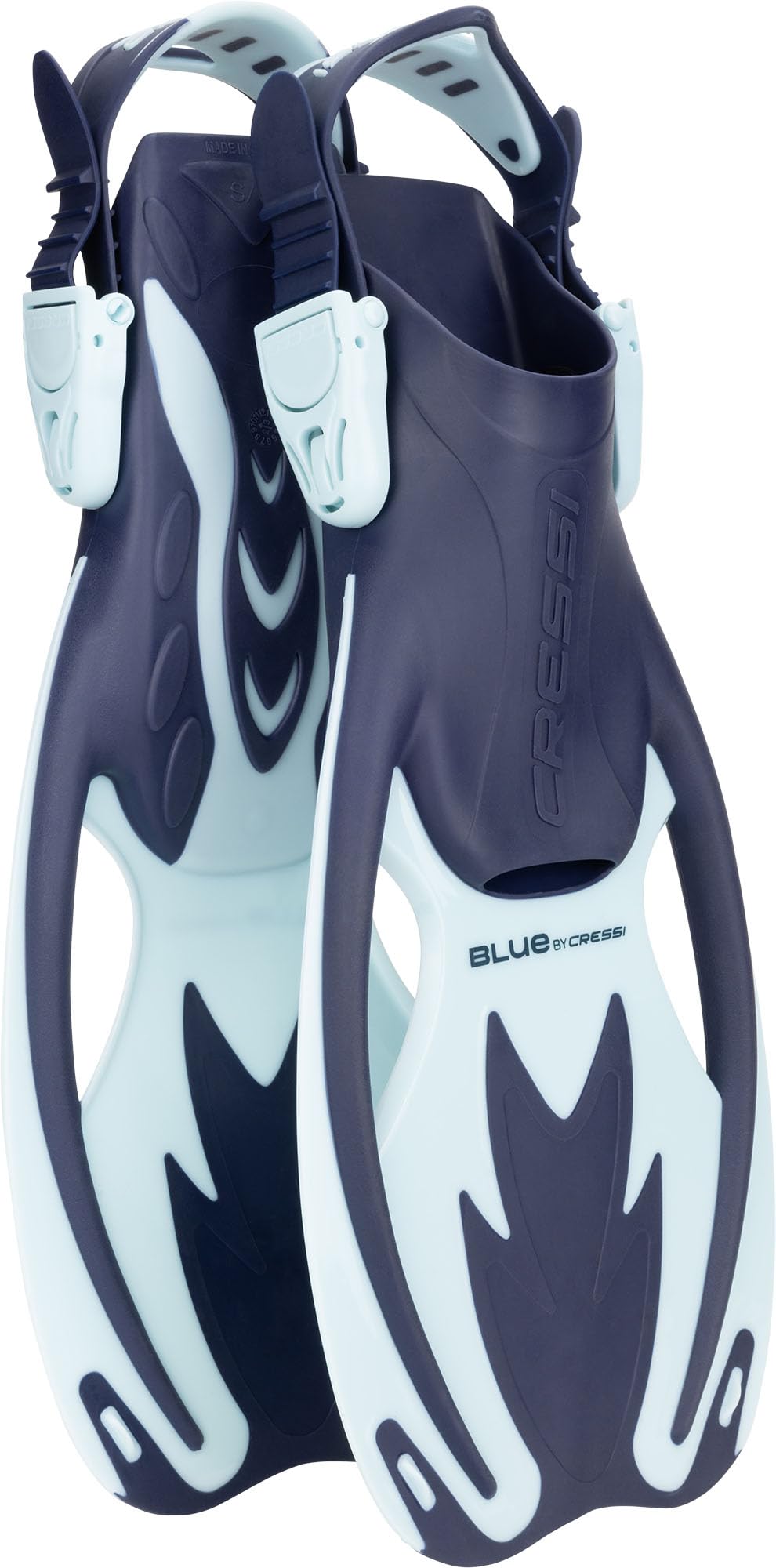 CRESSI Tinetto Rocks Dry Set Blue Navy/Ice Cyan S/M - Kids Snorkeling Set Short Adjustable Fins, Silicone Mask, and Dry Snorkel, Blue Navy/Ice Cyan,