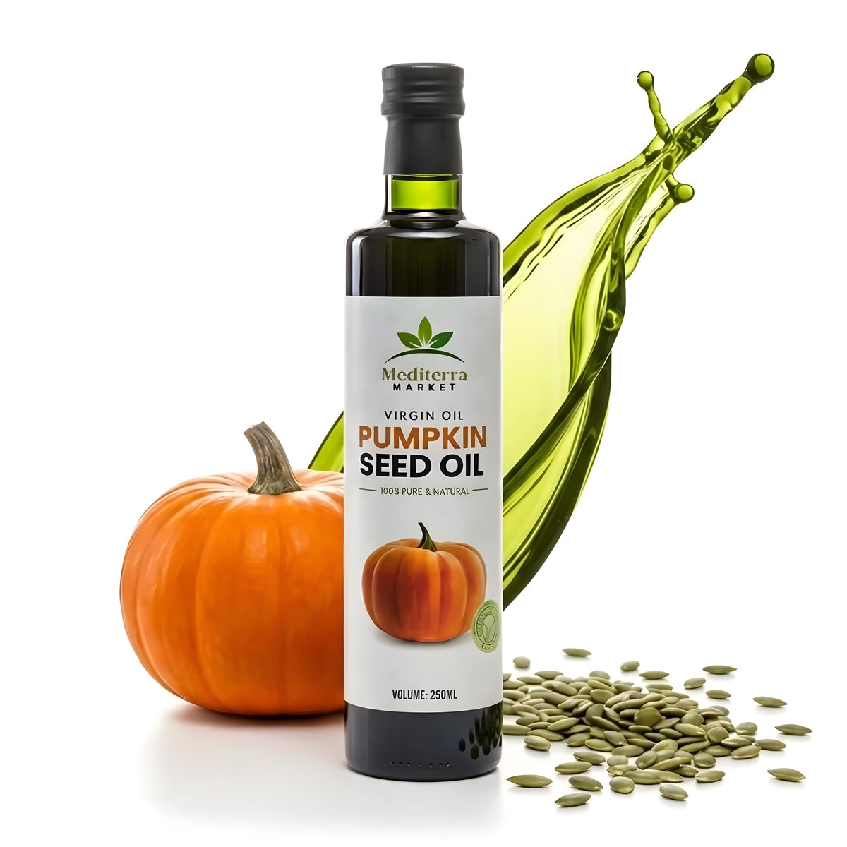 Premium Cold-Pressed Pumpkin Seed Oil 250ml ? 100% Pure, Cold-Extracted for Maximum Flavor | Rich, Nutty Taste for Cooking & Finishing