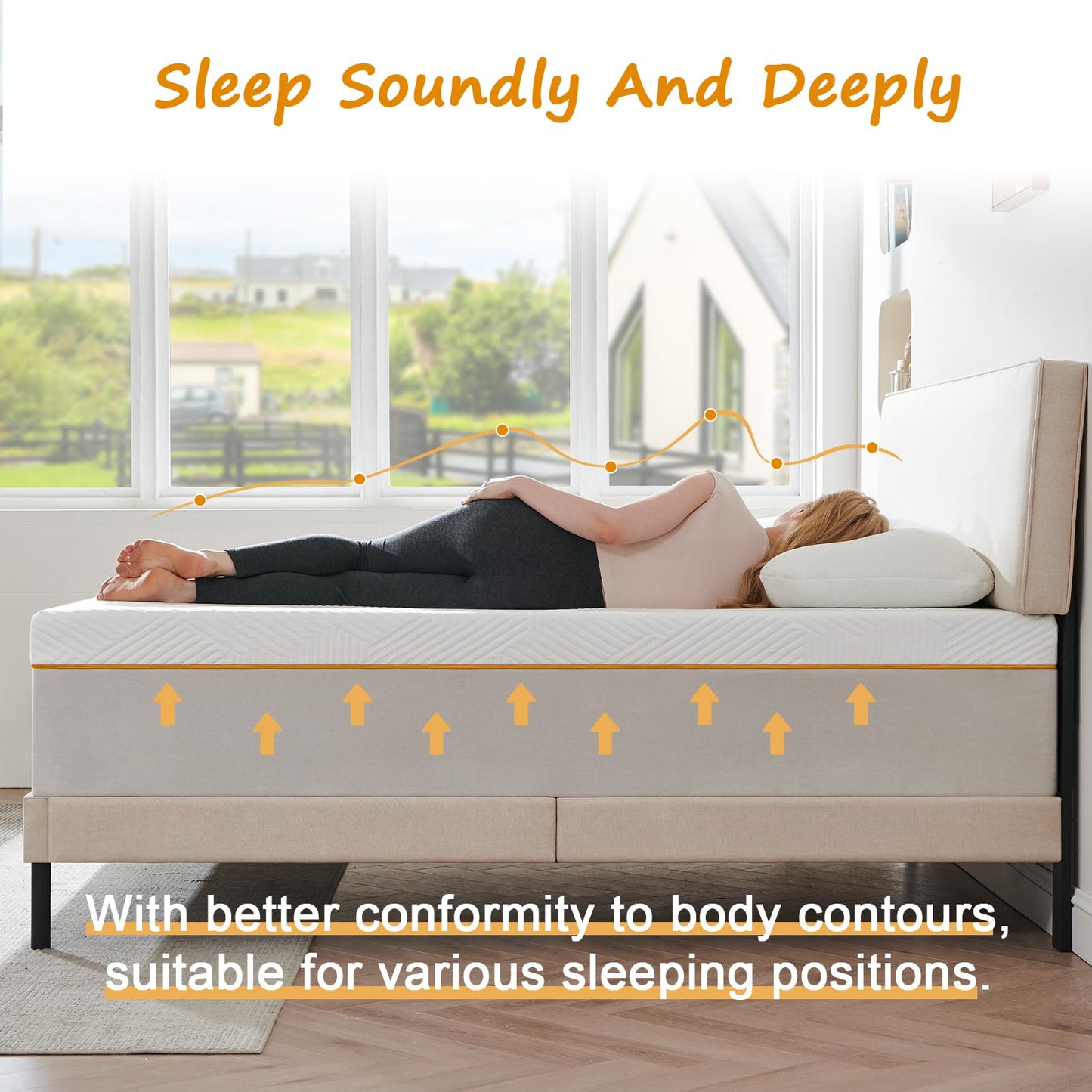 Sleremind Single mattresses, Single Memory Foam Mattress, High-Density, Hypoallergenic and Breathable Medium firm mattress, Mattress in a box