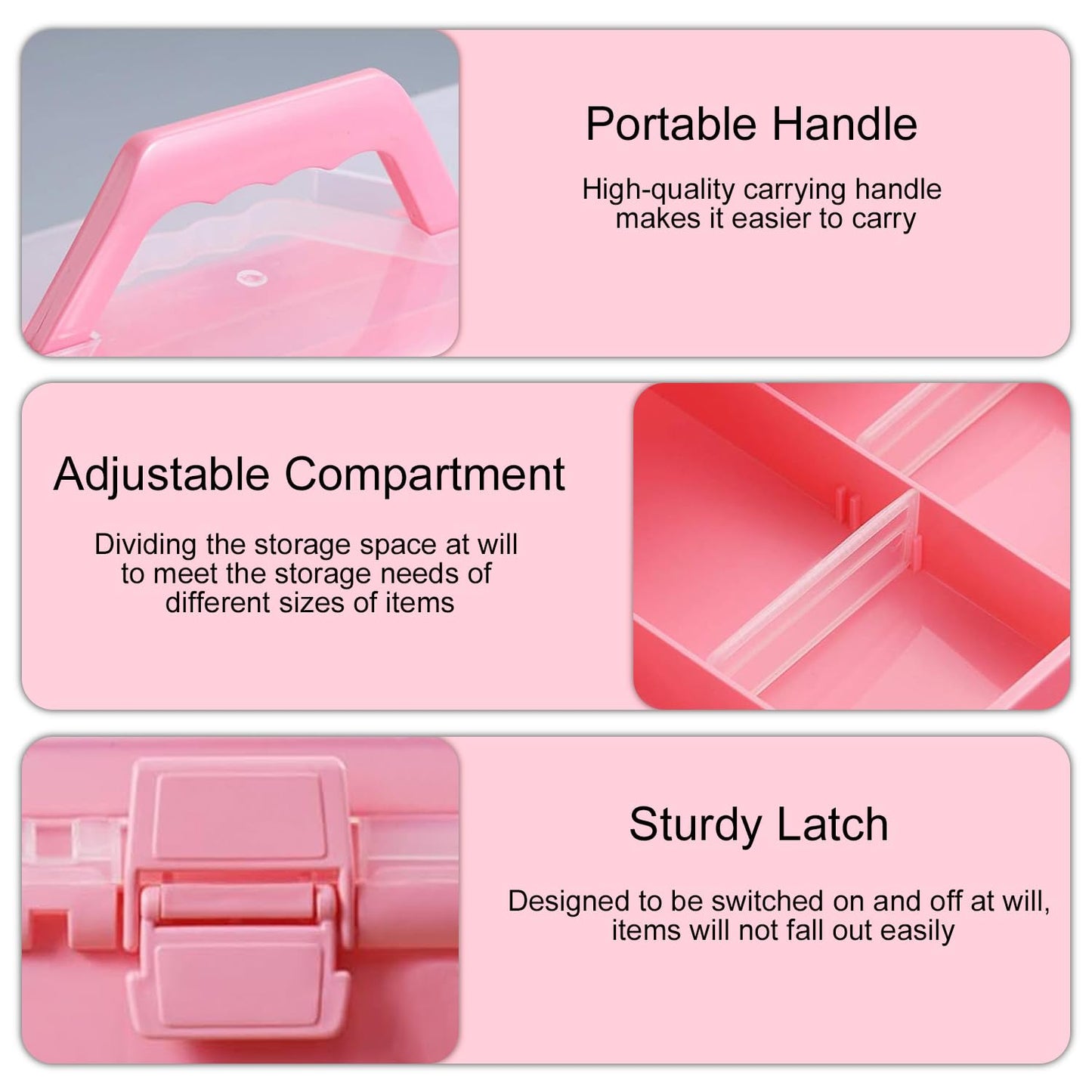 3 Layers Art Storage,Medical Box,Plastic Craft Storage Boxes with Compartments,Craft Box Storage Caddy,Art Storage Box,Craft Organiser for
