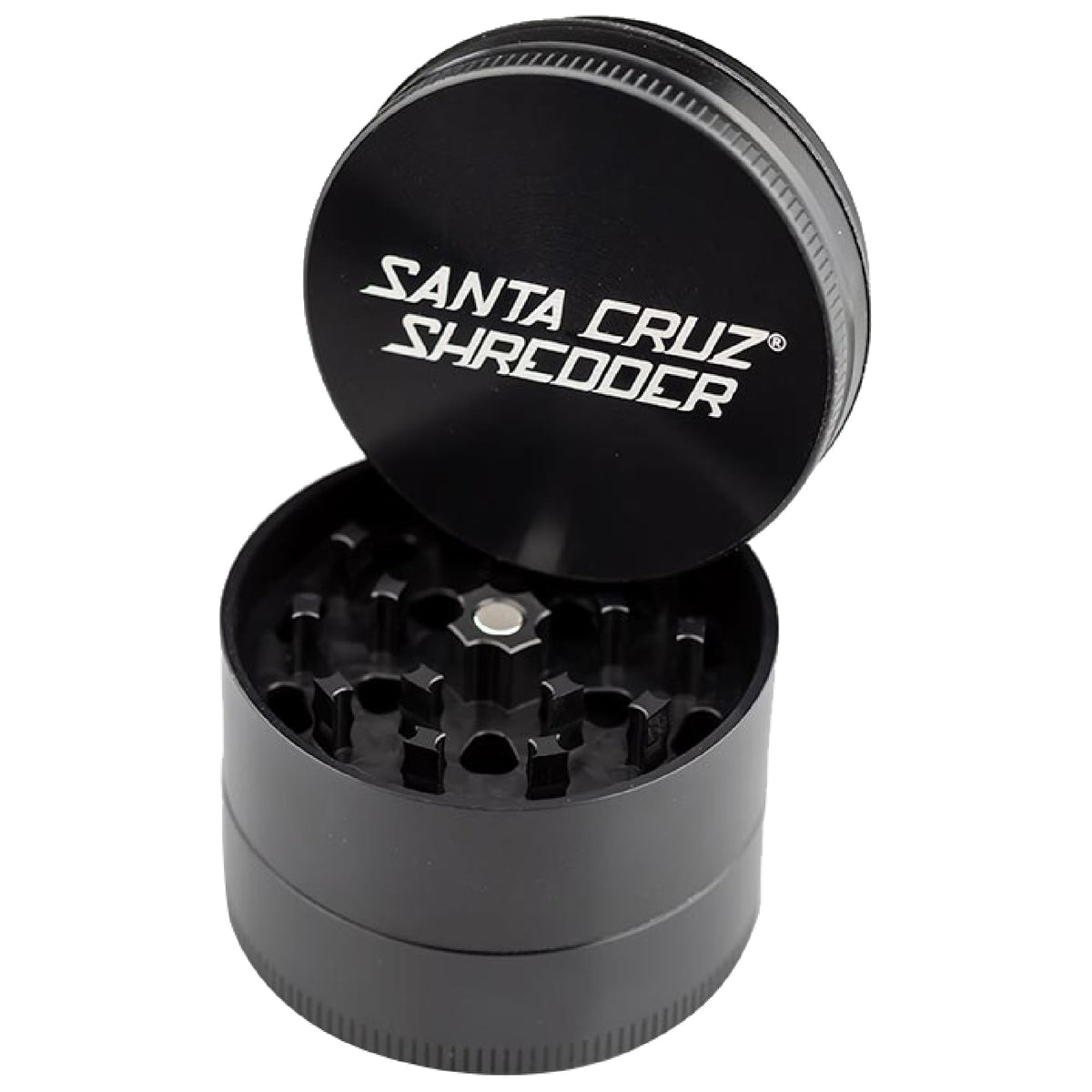 Santa Cruz Shredder Herb Grinder 3 Piece Medium 2 1/8" Superior Grip and Aluminium (Black)