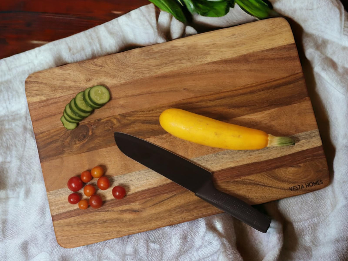 Vesta Homes Wooden Extra Large Cutting Board/Chopping, Serving Board/Block for Kitchen Vegetables, Fruits, Cheese and Charcuterie | Premium Acacia