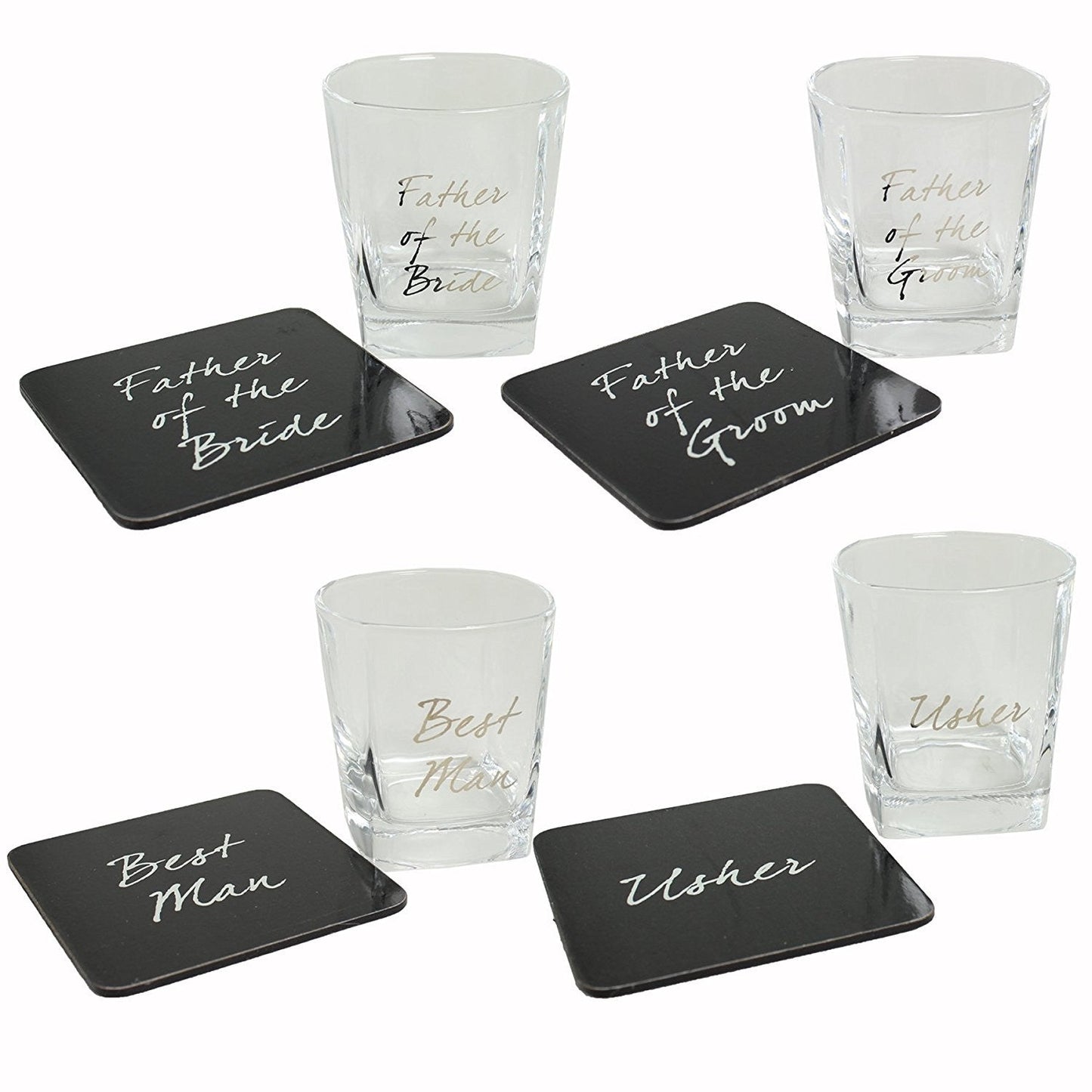 Wedding FATHER of the Bride Whisky Glass & Coaster Thank You Gift LP