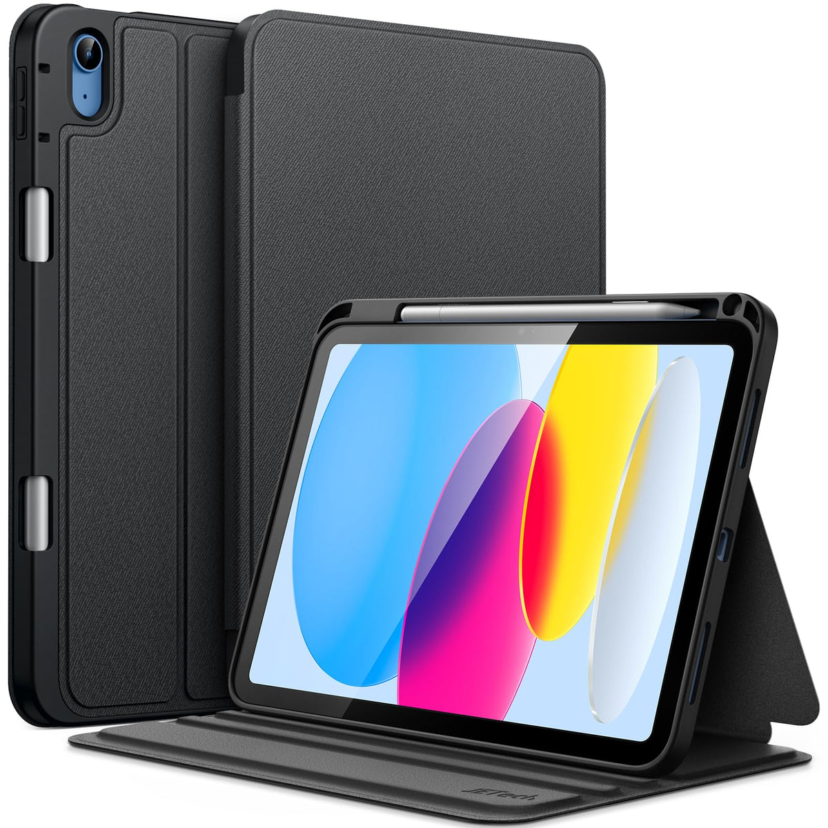 JETech Case for iPad (A16) 11th/10th Generation (2025/2022) with Pencil Holder, Slim Folio Stand Protective Tablet Cover, Multi-Angle Viewing (Black)