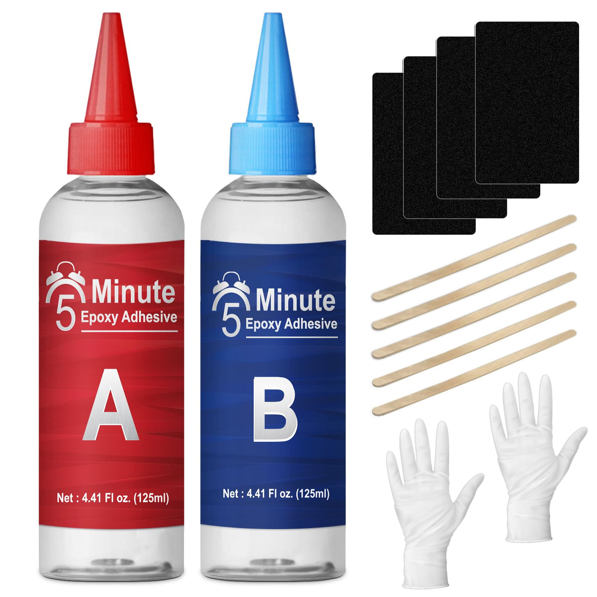 LAMXIN 5 Minute Epoxy Glue 250ml, Tough Durable Heat-Resistant Epoxy Resin Glue, Quick Cure Clear 2 Part Epoxi Adhesives for Metal, Wood, Tile, Most