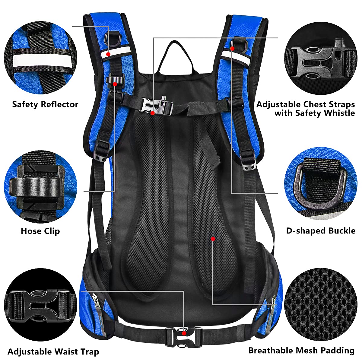 Lunidry Hydration Pack Thermal Insulated Hydration Backpack with 2L BPA Free Leak-Proof Water Bladder, Daypack Perfect for Running, Cycling, Hiking,