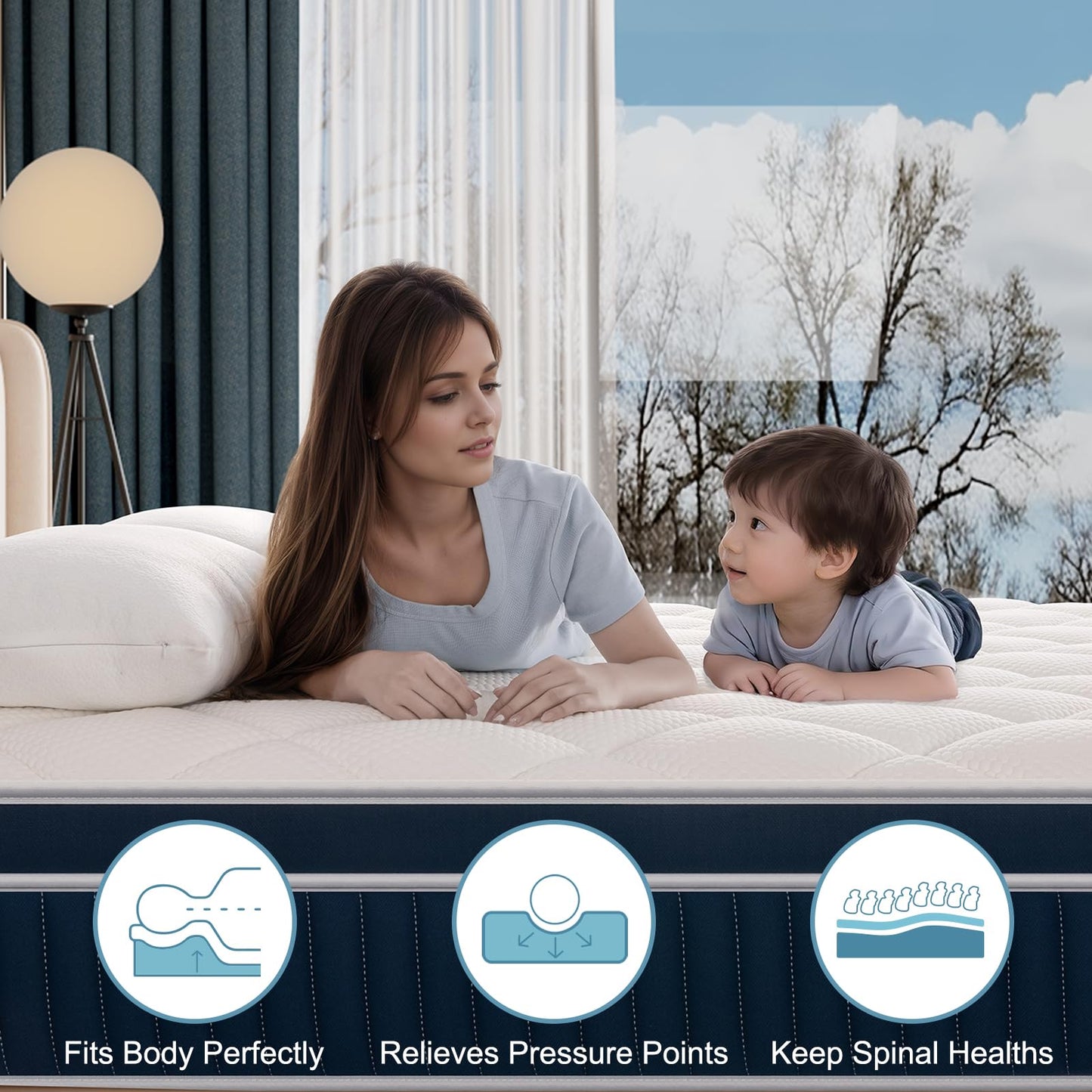 Hiimgo Hybrid Pocket Spring Mattress, Small Double, 120x190x26CM