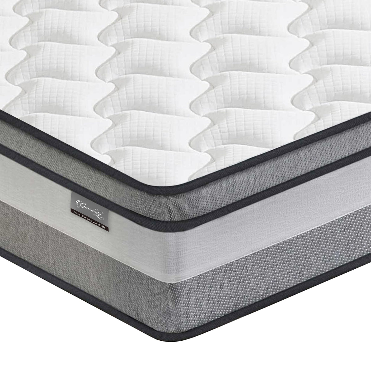 Giovanly Small Double Mattress,Hybrid Mattresses in a box with Memory Foam,Medium Firm