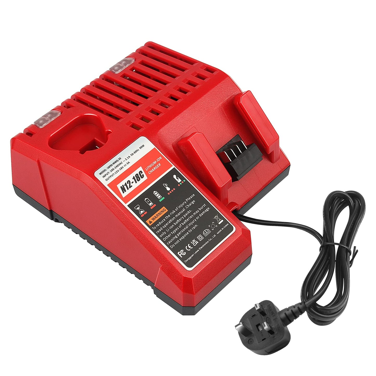 LabTEC M12&M18FC Dual Battery Charger for Milwaukee,12V-18V 90W Charger Replacement for Milwaukee XC 48-59-1812 48-11-1820 48-11-2402 48-11-1840