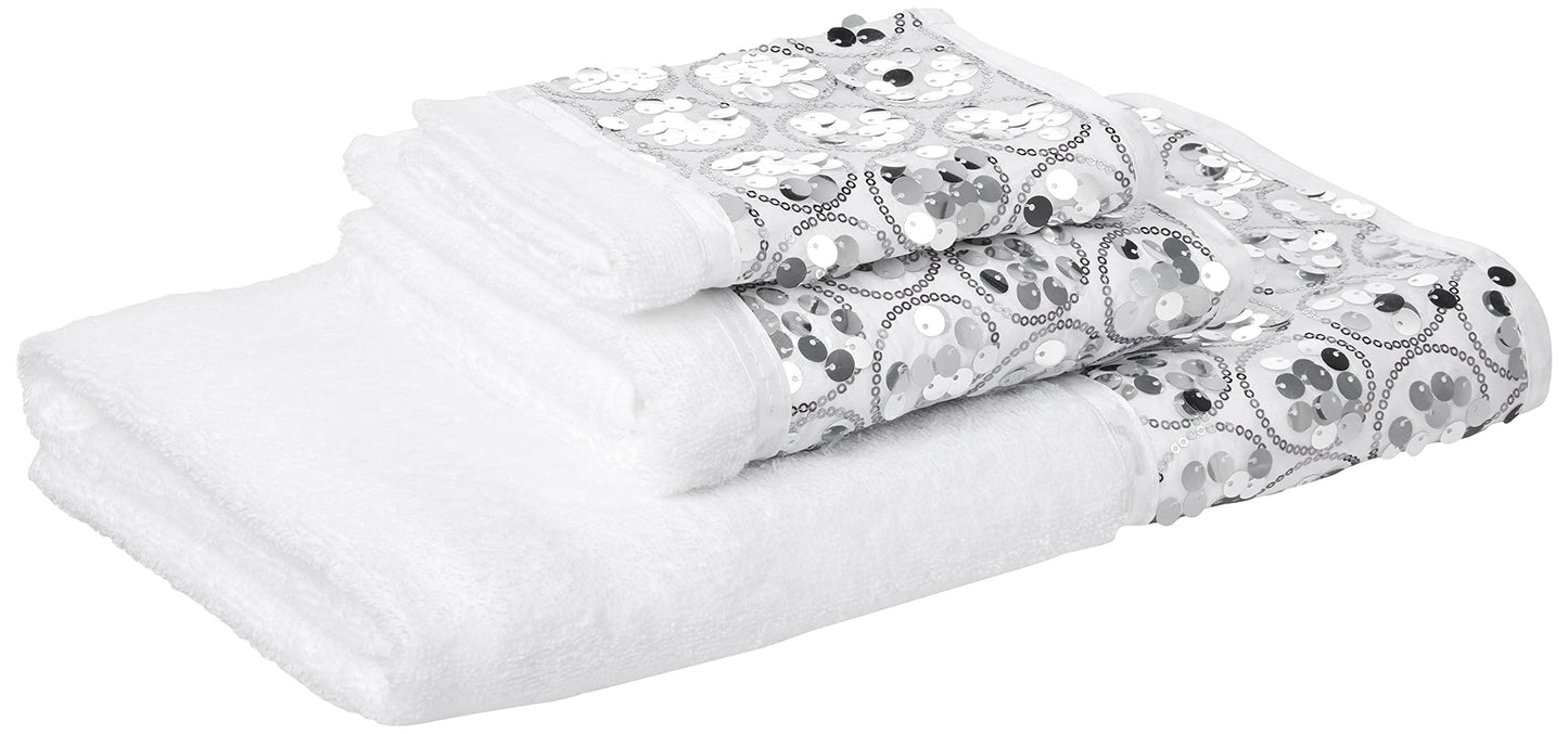 Popular Bath Sinatra Modern Bathroom Towel Set 3 Piece Hand and Wash Towel Luxury Contemporary Decor Bling Bath Towel Sets Soft, Plush and Highly