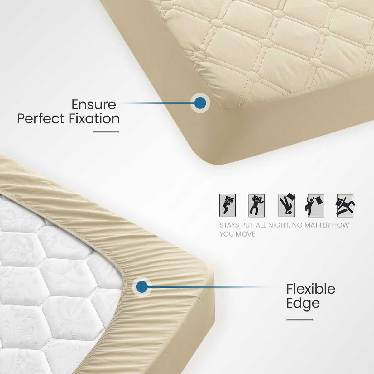 Ystyle Fitted Sheet 140 x 200 cm, Microfibre, Fitted Sheet - Mattress Height up to 30 cm, Khaki