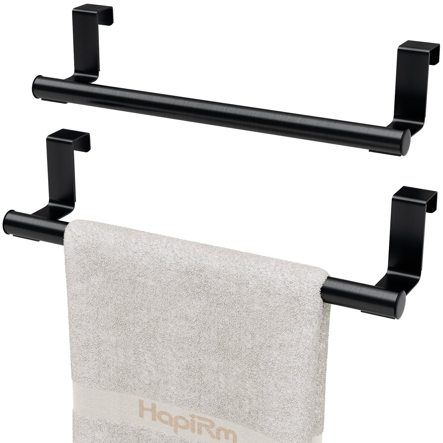 HapiRm Over Door Towel Rail - Kitchen Towel Holder for Cabinet Door, 2 Pack
