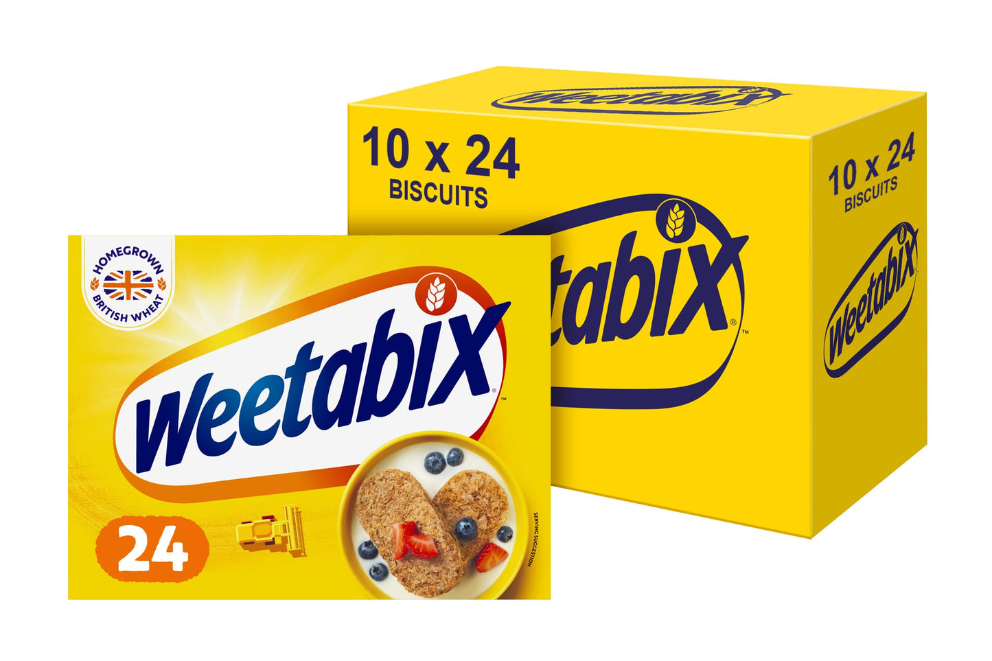 Weetabix, Breakfast, Packed with Fibre, High in Vitamin D, Source of Iron, (Pack of 10)24 Biscuits (430g)