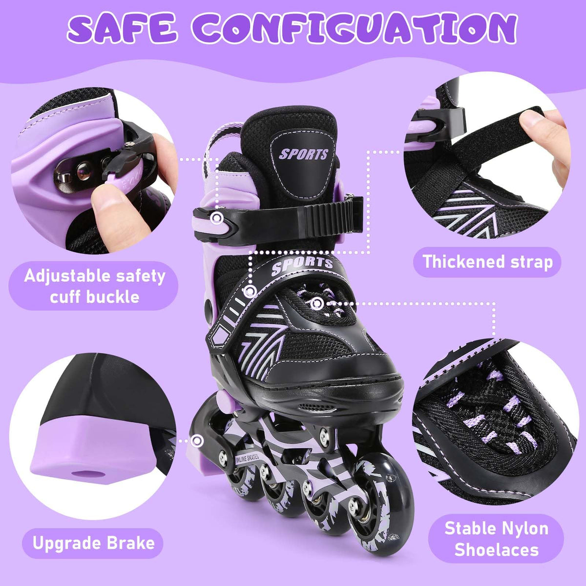 Kids Inline Skates for Girls Boys, Roller Skates Kids Adjustable with Light Up Wheels for beginners boys girls. (Medium (UK 1-4))