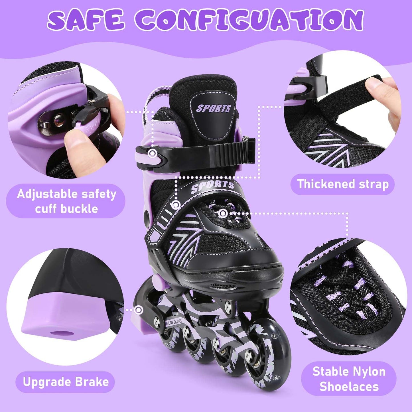 Kids Inline Skates for Girls Boys, Roller Skates Kids Adjustable with Light Up Wheels for beginners boys girls. (Small (UK 11-1))