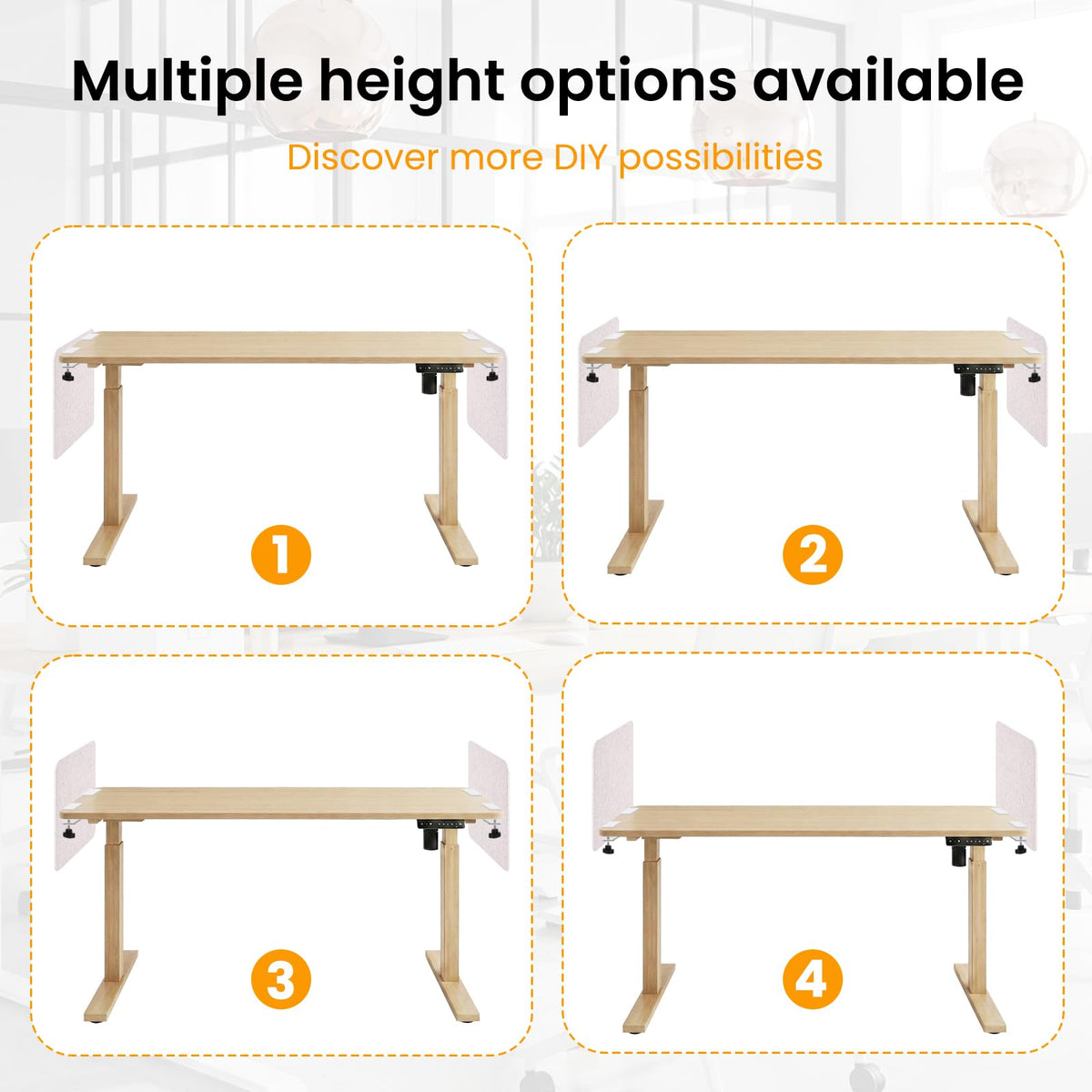 2-Pack Felt Desk Dividers, Clamp-On Privacy Panels, 40 x 60 cm, Oatmeal