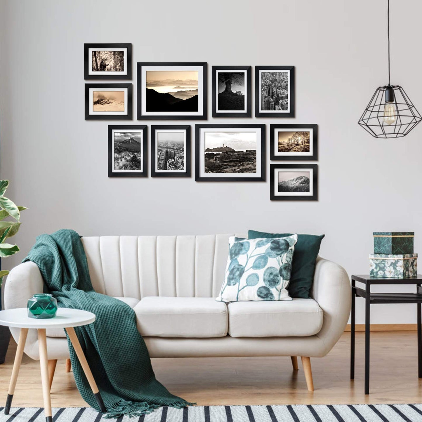 Giftgarden Multi Black Picture Frames with Mat for Multiple Sizes Photos, Four 4x6, Four 5x7, Two 8x10 for Gallery Photo Frame Collage Wall or