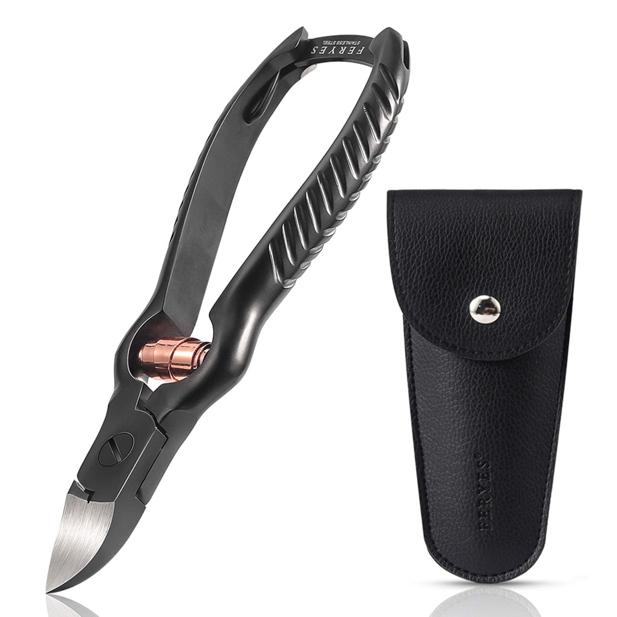 FERYES Precision Toenail Clippers for Thick or Ingrown Toenails- Secure and Stylish Design - W/Leather Case?