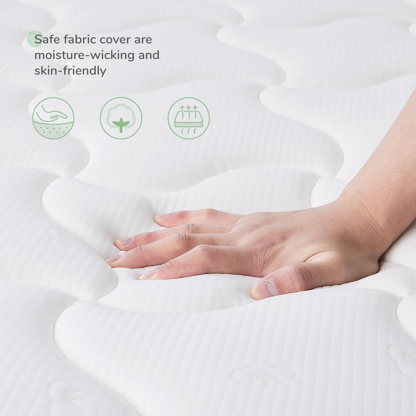 Novilla Double Mattresses, 8 Inch Pocket Sprung Mattresses with Breathable CertiPUR-US Foam and Skin-friendly OEKO-TEX Fabric