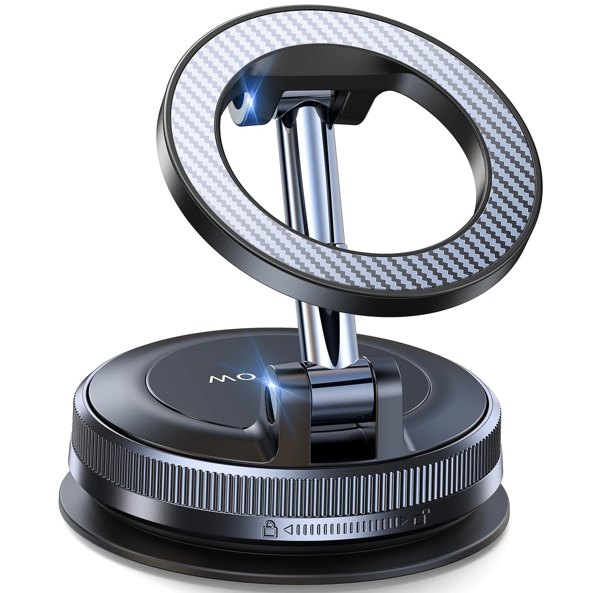 Coolpow Upgraded Vacuum Car Phone Holder, 2.0 Magsafe Car Mount [Strong Vacuum Suction & 2800gf Magnet] 360?Rotatable Movable Magnetic Phone Holder