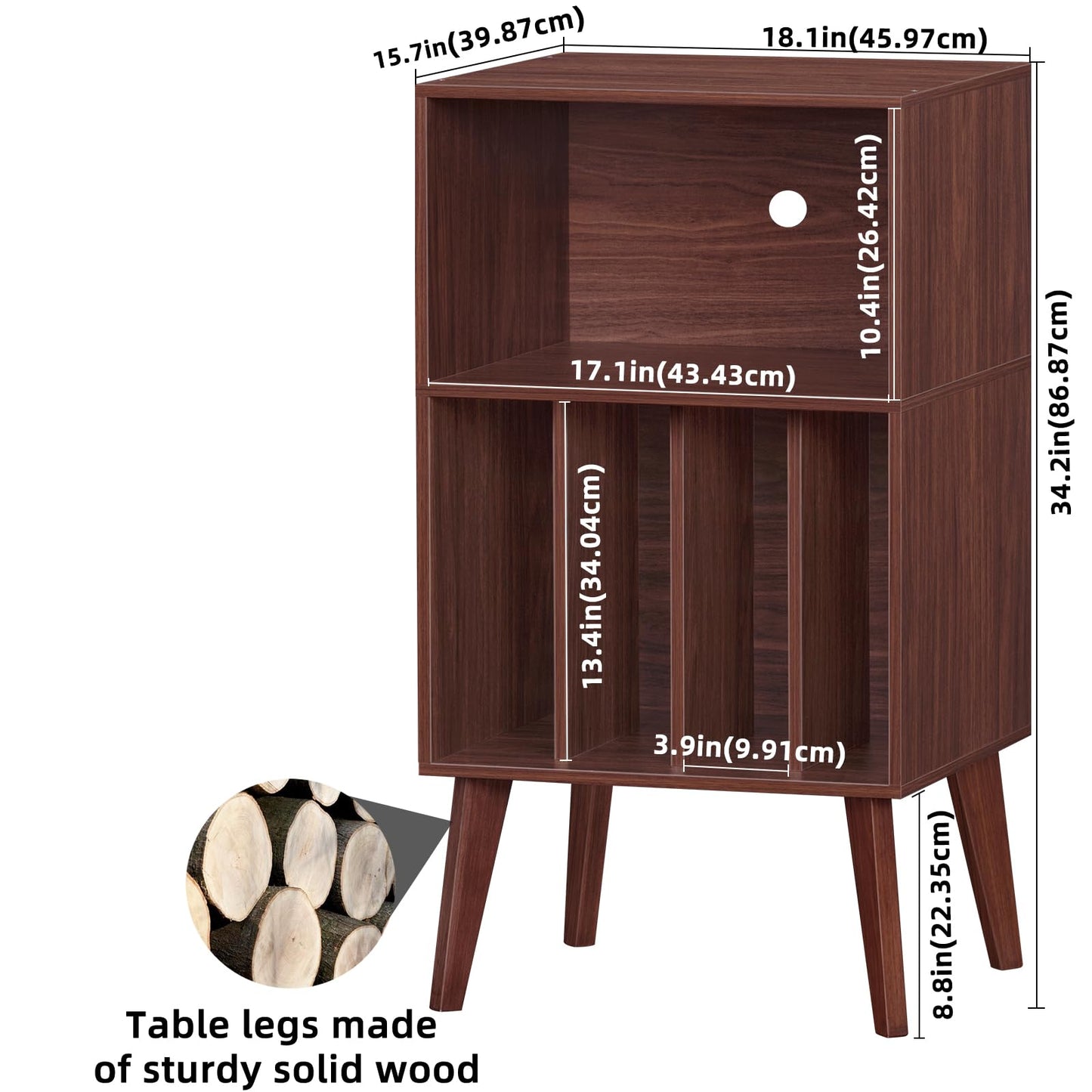 LELELINKY Record Player Stand, Turntable Stand Hold Up To 160 Albums