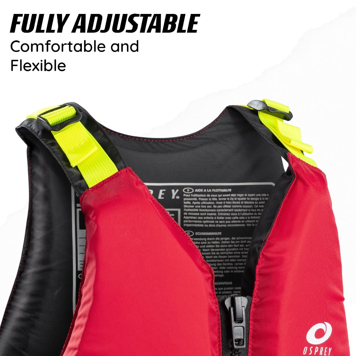 Osprey | Adult Buoyancy Aid 50N, PFD Swim Vest, Waterproof Float Jacket for Watersports, Paddleboarding and Kayaking Red L/XL