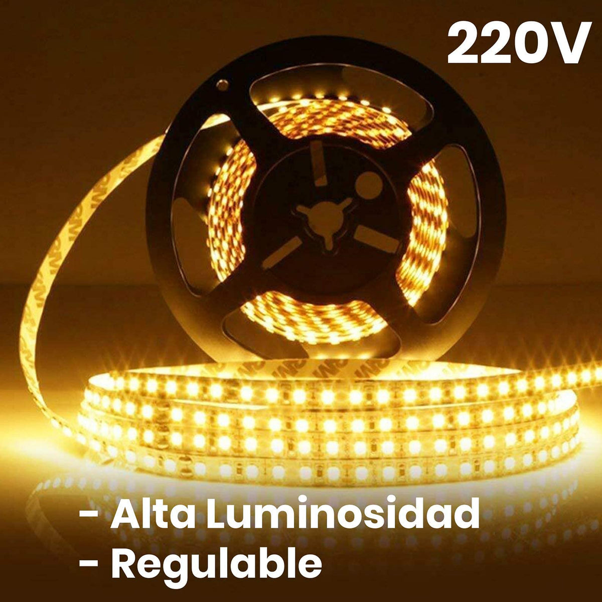 LED ATOMANT 5 m Roll of Direct LED Light Strip to 220V, Warm White (3000K), Waterproof, Cut Every 10 cm