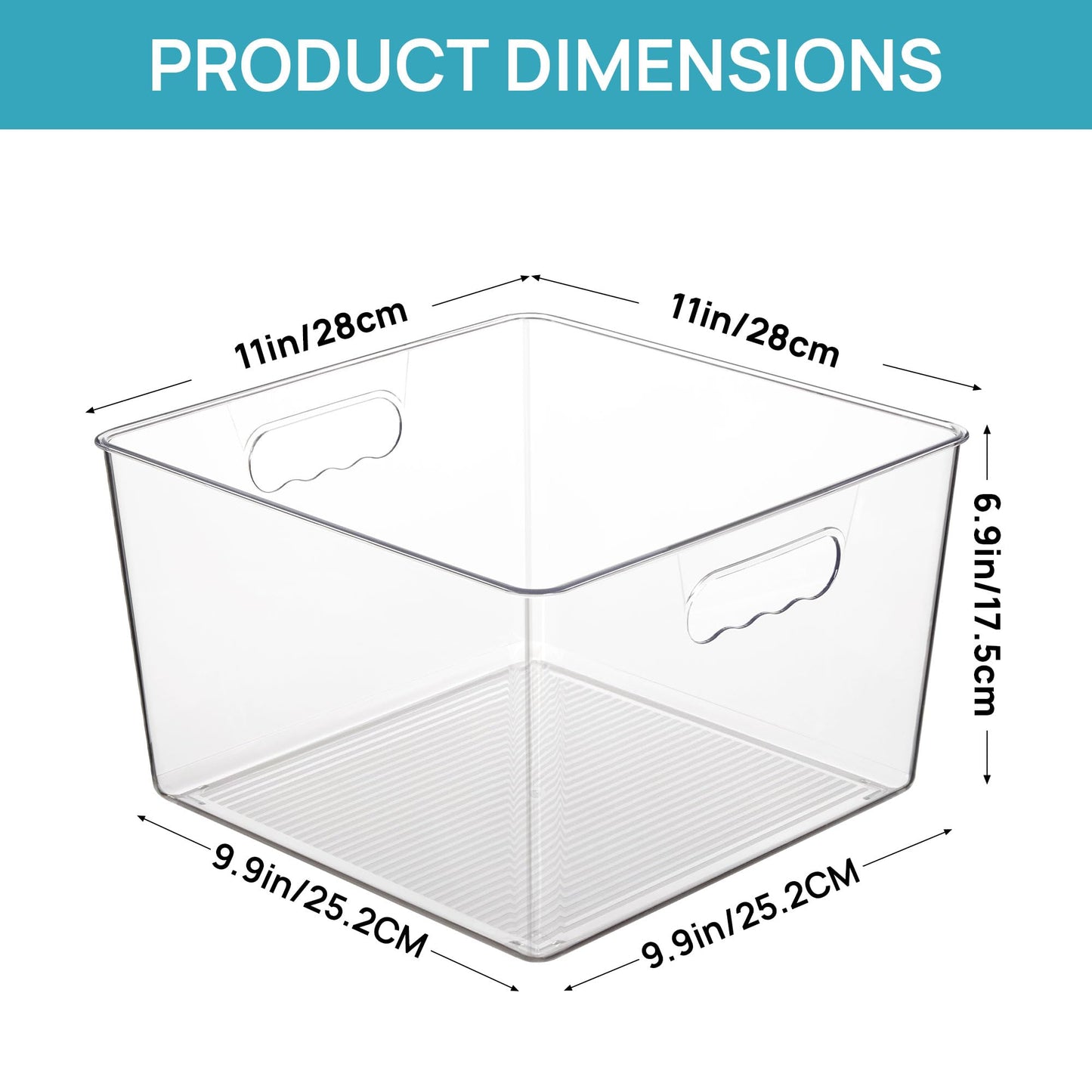 Vtopmart Extra Large Clear Plastic Storage Bins, Versatile Organizer 4 Pack
