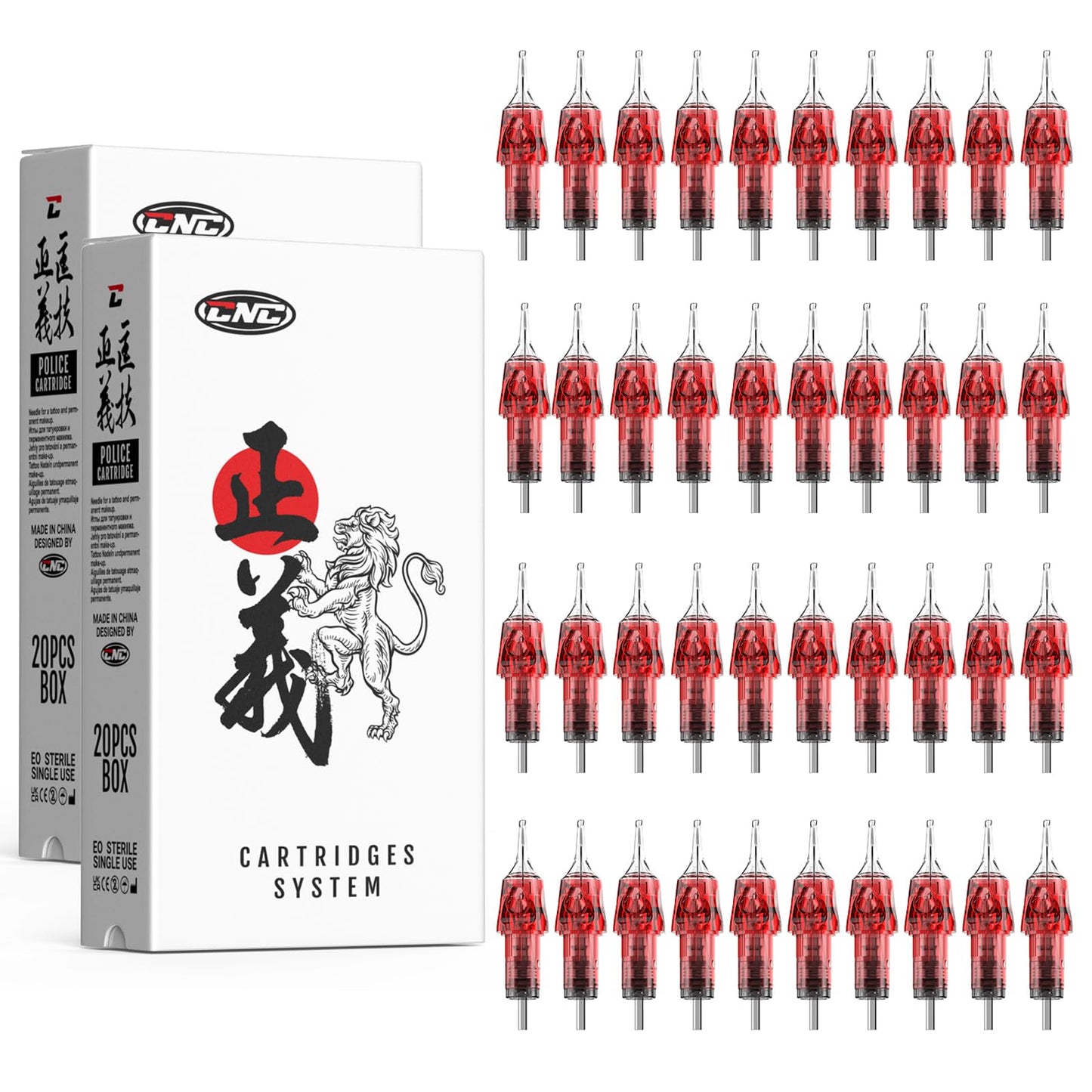 CNC 40Pcs Tattoo Cartridges Needles Disposable Mixed #12 Standard Round Liner 3RL 5RL 7RL 9RL Tattoo Needles EN04R-40KIT-FF
