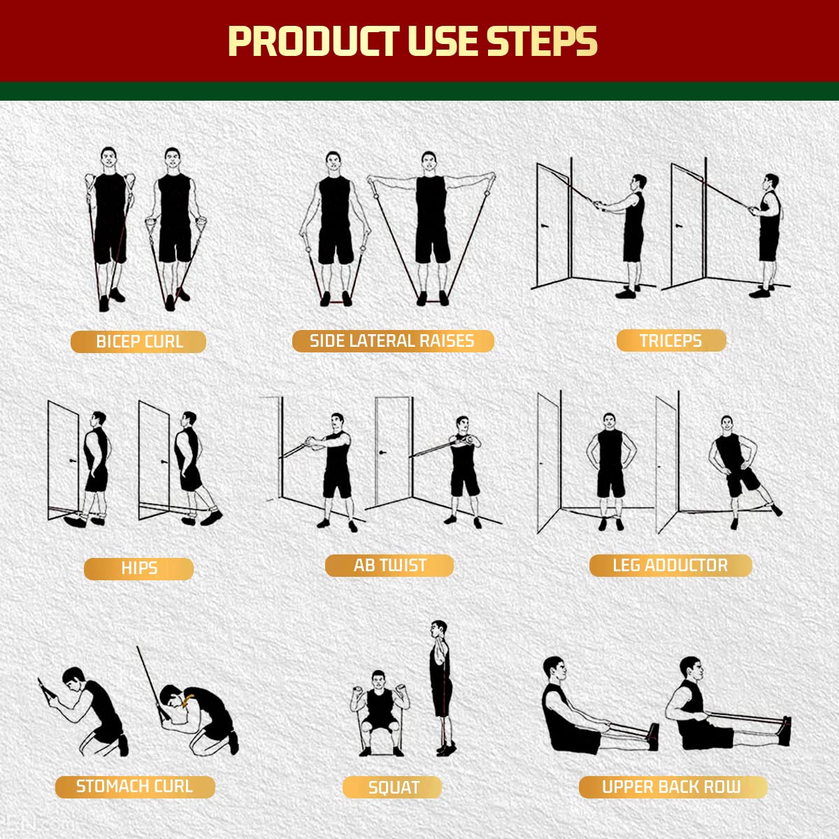 VEICK Resistance Bands Set 5pcs Fitness Tubes Tension Bands Exercise Bands Workout with Handles for Men Women Strength Physical Training Equipment at